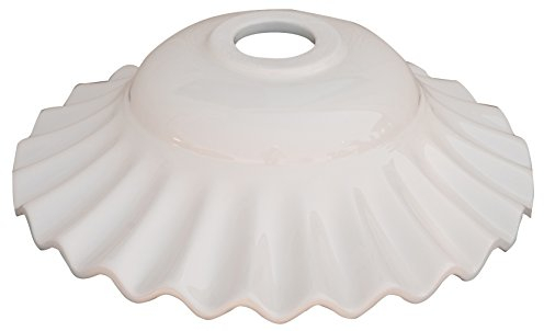 Biscottini Lampenschirm aus weißer Keramik, Durchmesser 30 x 9 cm.