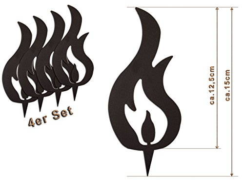 Edelrost Deko-Flamme 4er Set (Zwei Spitzen) Größe M/ 15cm: Wunderschöner Deko-Artikel für Ihre Wohnung - Weihnachts-Deko von Manufakt-Design