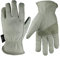 Kim Yuan Leder-Arbeitshandschuhe für Garten / Schneiden / Bau / Motorrad, für Damen und Herren, elastischer Bund mit verstärkter Handfläche, Größen: M / L / XL, weiß