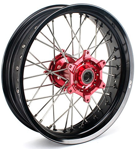 TARAZON 17x4,25 Supermoto Hinterradfelge Radsatz Rad Felge wheel Radnabe hinten Rot Set für Honda CR125R CR250R CRF 250 450 R X