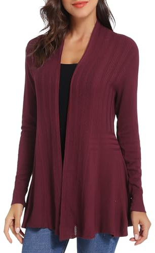 iClosam Gilet Femme Long Tricot Décontracté Veste Femme Longue Cardigan Léger Long Femme Manches Longue