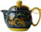 Yxhupot Théière en porcelaine de Chine 355 ml avec infuseur de filtration en acier inoxydable bleu marine pour thé en vrac (bleu marine)