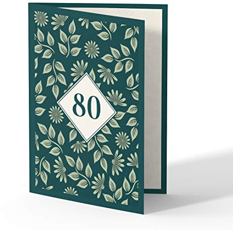 (60 x) Einladungskarten zum 80. Geburtstag Einladungen Karten Klappkarte Edel runder