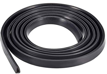 sourcing map Edge Trim U Seal Extrusion, Silicone Black U Channel Edge Protector Sheet Fits 0.1-1.5mm Edge 1M/3.28Ft Length
