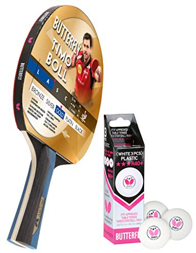 Butterfly® Timo Boll Gold Tischtennisschläger | Tischtennis Racket Bat TT Profi Wettkampfschläger für geüpte Spieler | hohe Qualität | ITTF zertifizierter Pan Asia Belag | konkave Griffform