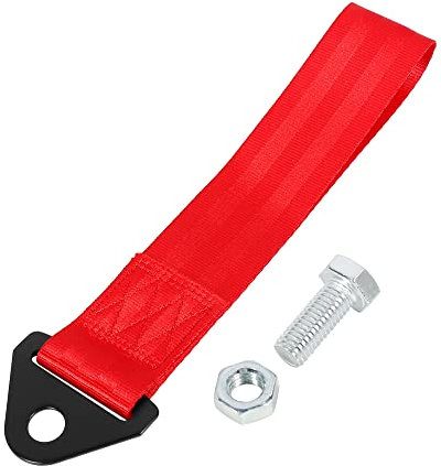 X AUTOHAUX Rosso Universale Gancio di Traino Auto Gancio Gancio Paraurti Rimorchio Cinghia Cinghia