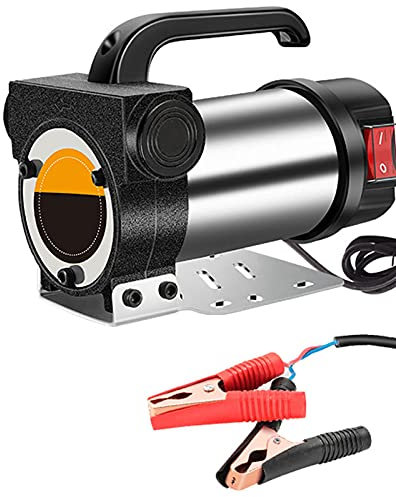 Bomba Aceite Diesel Extraccion Electrica, Bomba de Trasvase de Gasoil 12V/24V, 580W, Bomba Extractora de Aceite con Manguera para Barco, Excavador y Tractor