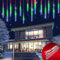 Monzana® Lichterkette Meteorschauer 480 LED Außen Wasserdicht 10 Röhre je 50 cm Innen Weihnachten Eisregen Regenlichterkette Weihnachtsbeleuchtung Bunt