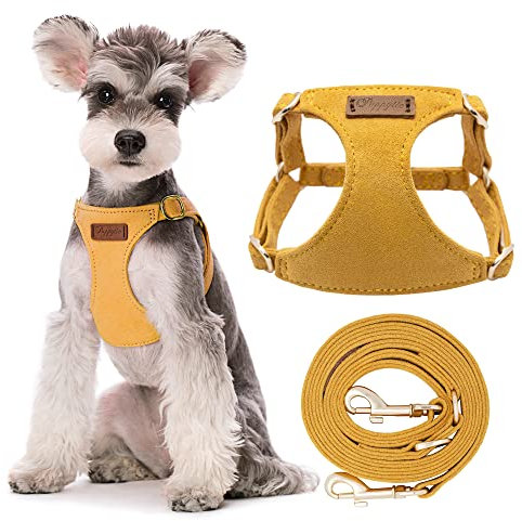 Hundegeschirr mit multifunktionaler Hundeleine, weich, verstellbar, kein Würgen, ausbruchsicher, für mittelgroße Hunde oder große Hunde, gelb, M