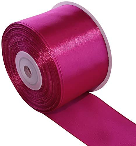 AERZETIX - C55680 - Rolle satinband 50mmx25m - farbe rosa fuchsia - verpackungsband für geschenke für dekoration zeremonie hochzeit geburtstag party - aus polyester
