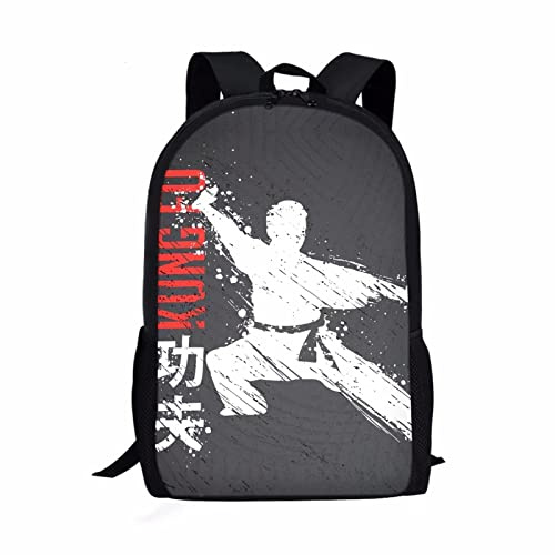 Belidome Kinder-Schulrucksack für Jungen und Mädchen, Schultertasche, Kung Fu, Einheitsgröße
