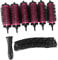 RUANI 6pcs/set 3 Sizes Detachable Handle Hair Roller Brush with Positioning Clips Aluminum Ceramic Barrel Curler Comb Hairdresser, Pink
