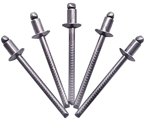 SKIR'CO (50 Stück) Edelstahl Blindnieten 4,0 x 6 mm, Kuppelkopf, Popnieten DIN 7337, A2 Niete Nutdorn