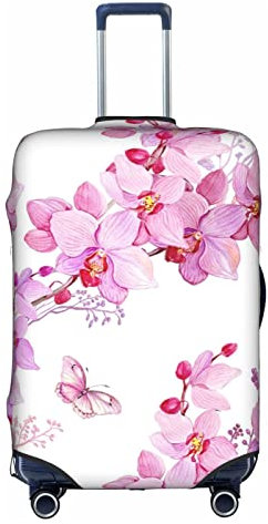 Fleurs roses et couverture lavable de bagage de papillon avec la tirette cachée appropriée à 18-32 pouces
