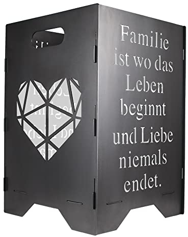 EXTRAVAGANT® Feuertonne Feuerstelle Feuerkorb Feuersäule für den Garten Terrasse Stahl Rostoptik Unikat Edelrost Geschenk Familie