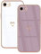Lonrapa 2 Stück iPhone 8 / iPhone 7 Handyhülle Süße Herz Muster Motiv Hülle für Mädchen Frauen Farbe Galvanisierte Silikon Stoßfest Schutzhülle iPhone SE 2022 / iPhone SE 2020 Case Cover, Weiß & Lila