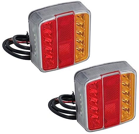 AB Tools 2 PACK LED Square Trailer Light Replacement Lighting Board Caravan Rear Lamp 12v