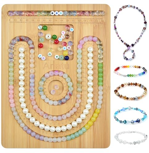 Artlatu Bambus-Perlenbrett zur Schmuckherstellung, 24,9 x 18,8 cm, Armbandbrett für Schmuckherstellung, Basteln Sie Ihre einzigartigen Armbänder und Halsketten