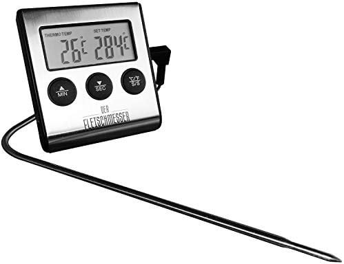 Enders Grillthermometer Das Fleischmesser, Digital, Aufstellbar oder Magnetisch, -50°C bis 300°C, Alarm, Timer, Stoppuhr, Batterie (1 x 1,5 V, Typ AAA) im Lieferumfang