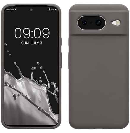 kwmobile Handyhülle für Google Pixel 8 Hülle, für Pixel 8 Case - Hülle Silikon - kabelloses Laden - Stone Dust