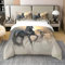 Housse de Couette Cheval 220x240 cm - Coton - Ensemble de Literie Cheval de Course, Parure de Lit Imprimée Animaux de La Ferme pour Hommes Femmes Ados Enfants, Décoration Occidentale