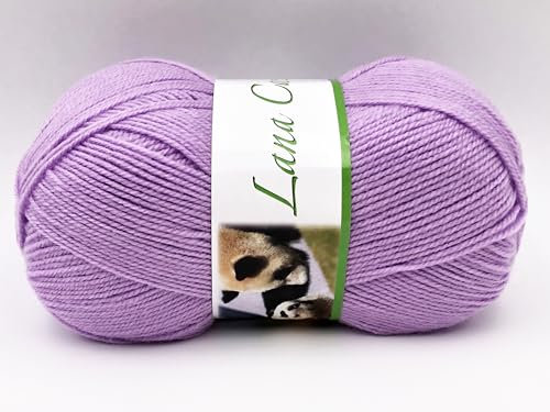 gomitolo lana Carezza 100g - 380 metri 100% acrilico premium per ferri 2,5/3 verstle per ogni tipo di capo d'abbigliamneto e per amigurumi (lilla - 1519)