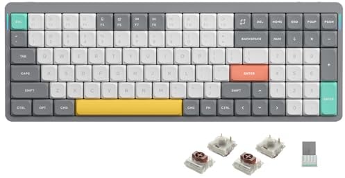 Nuphy Air96 v2 Mechanical Keyboard QMK/VIA, 96% Low Profile Wireless Keyboard, Bluetooth 5.1, 2.4GHz & Wired Connection, Compatible with Windows and Mac OS Systems - Lunar Gray Brown
