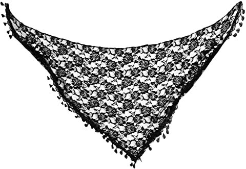 VALICLUD Fransenschal Aus Spitze Weißer Schleier Für Damen Dreieckiger Mantilla-schleier Spitzenschal Für Mädchen Party Bankett