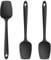 U-Taste Silikon Spatel Löffel 3er-Set, 250℃ Hitzebeständiger Antihaft-Gummischaberlöffel, Bpa Frei Flexibel Servierlöffel Küchenutensilien für Antihaftbeschichtetes Kochgeschirr (Schwarz)