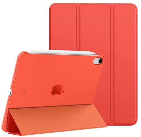 MoKo für iPad Air 6. Generation 11 Zoll Hülle M2 2024/iPad Air 5 Gen Hülle 2022/iPad Air 4 Gen Hülle 2020, iPad Air 11'' Hülle mit Transluzent Hart Rückseite, iPad Air 6/5/4 Hülle, Kirsch Tomaten Rot