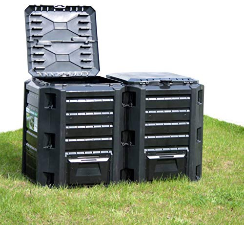 Iiaky Gartenkomposter Schwarz 1600 L Stand Up Komposter Tumbling Composter Thermokomposter Kompostbehälter Kunststoff