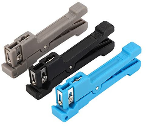 Pince à Dénuder à Fibre Optique, Kit D'outils de Dénudage de Câbles Coaxiaux avec 3 Lames, Plage de Diamètre de 0 à 7,9 Mm