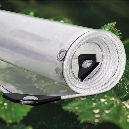 VSHENG PVC Telone Trasparente 0,35 Mm Teloni Impermeabile Resistente agli Strappi Vinile Tende per Patio Portico Pergola Giardino Plastica Telo, Personalizzabili(1mx1m)