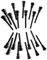 Keallans 20 unidades serías negro PC ventilador tornillo de goma amortiguador de la uña vibración amortiguamiento silicona tornillo Pin Pin remache