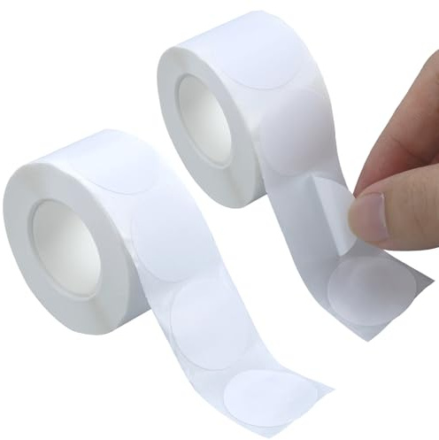 1000 StüCk Weiße Runde Aufkleber,Klebepunkte, WeißE Punktaufkleber,Runde Aufkleber Klebeetiketten,2,5 cm Sticker Rund Wasserfeste,FüR BüRo, GeschäFt, Zuhause, Klassenzimmer, Markierung