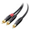 Cable Matters Cable divisor RCA de 1 macho a 2 machos - 1,8 m, divisor RCA en Y de 1 macho a 2 machos para subwoofer, altavoz, sistema de audio o cine en casa