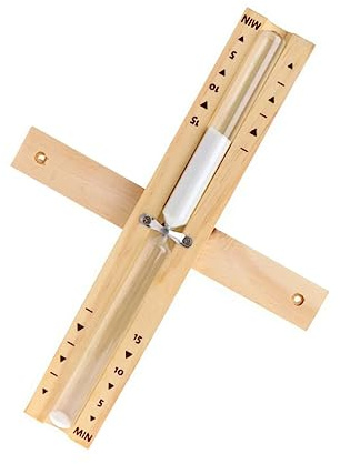 MINAOLULUS 15-Minuten Sauna Sanduhr Holz Glas Wandhänger Rotierende Zeitschaltuhr Saunazubehör Spa Timer