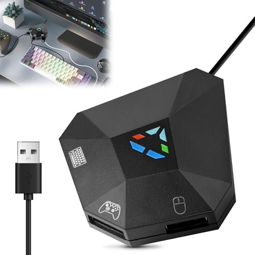 PORFOYO Conversor de teclado y ratón, adaptador convertidor de teclado y ratón, adaptador USB para PS4/PS3/Xbox360/Xbox One serie de consolas