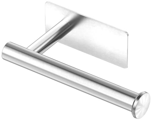 MIIVII Toilet Roll Holder Self Adhesive, Paper Towel Holder Stainless Steel Rack Wall-Mounted for Kitchen, Bathroom