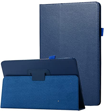 ADVDJBV Tablet-Hülle Textur Ledertablettenkoffer for Sony Xperia Z2 Slim Faltständer Folio Protector Stoßfest Rückseite mit Halter(Dark Blue)