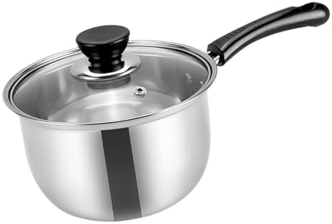 Cabilock Mehrzweck Milchtopf Edelstahl 20cm Antihaft Mit Deckel Für Herd Und Induktion Kochgeschirr Klein Hitzebeständig
