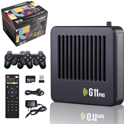 LZHIOs Retrowave G11 Pro Retro Game Console Compatible with TV, 256GB 100000+ Games Plug & Play Games Consoles, Dual 2.4G Wireless Controllers, HD Output Support 4K HD Game Stick, Retro Games Box