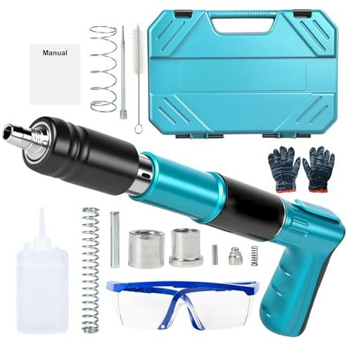 Mini Pistolet à Ongles Portable, Pistolet à Clous Manuel avec 5 Niveaux de Puissance, Cloueuse Pneumatique Silencieuse, Cloueur Beton électriques Nail Gun, pour Béton, Plafond, Bois, Fixation Murale