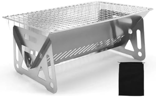KikoSpark Mini-Grill Tragbarer Kohleofen Klappgrill Campinggrill Outdoor Picknickwerkzeuge für Outdoor-Picknicks und Camping L