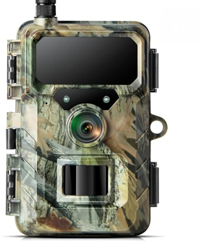 VOOPEAK 4G Wildkamera mit SIM-Karte, App, Handyübertragung und Nachtsicht | Mit 32 MP, 1080P, PIR-Bewegungsmelder, 20 m Nachtsicht und IP66 für Revier, Wald, Wildwechsel und Futterstelle.