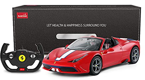 rastar Ferrari ferngesteuertes Auto, 1 : 14 Ferrari 458, Special A, rotes Spielzeugauto – Cabrio, automatisches Öffnen/Schließen