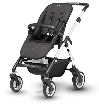 Silver Cross Wayfarer Satin-Silber Fahrgestell, Sitzeinheit und Babytragetasche
