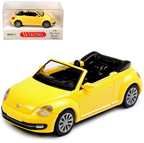 Wiking Volkwagen Beetle Typ 5c Cabrio Saturn Gelb Ab 2011 H0 1/87 Modell Auto mit individiuellem Wunschkennzeichen