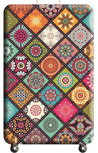 Hayisugar Elastisch Kofferschutzhülle Reise Kofferschutz extra dick Gepäck Abdeckung Mandala Bohemian Kofferhülle Schutz Bezug Luggage Cover, L (25-28 Zoll)