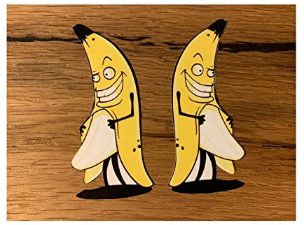 #618 / 2X Banane Aufkleber 7,5 x 3,5 cm Fun Sticker Auto Tuning Low Deep Airride Shocker Oldtimer Vintage Retro